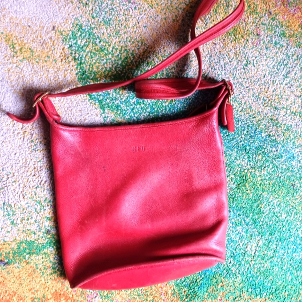 Vintage Red Leather Coach